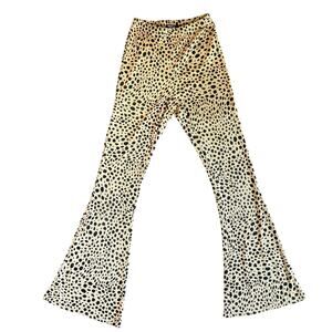 Nasty Gal Womens Pants Sz 4 Boho Leopard Flare Animal Hippie Festival Concert